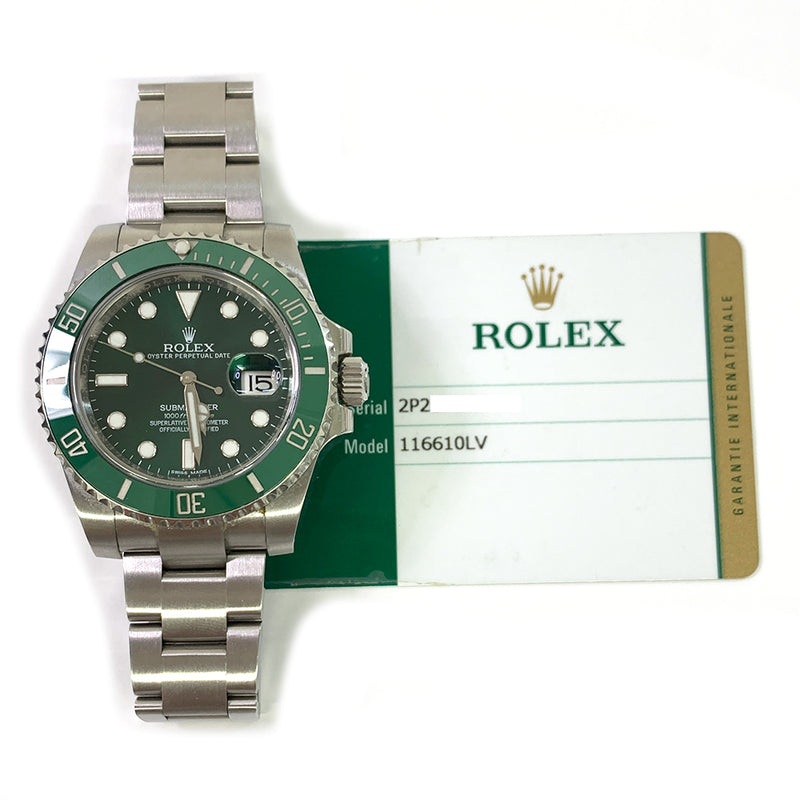 Rolex Submariner Date 116610LV Hulk Feb 2015