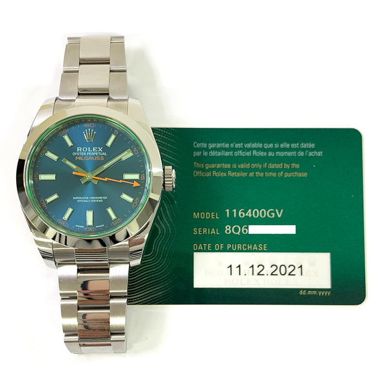 Rolex Milgauss 116400GV Blue Dial Dec 2021 CHRONONATION