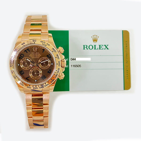 Rolex Cosmograph Daytona 116505 Chocolate Arabic Dial Jan 2018