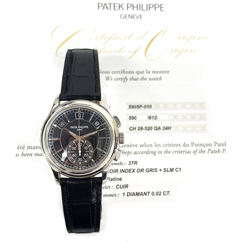 Patek Philippe Complications 5905P-010 Flyback Chronograph Annual Calendar Black Dial Aug 2016