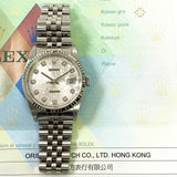 Rolex Detajust 16234G Silver Diamond Dial Aug 2004