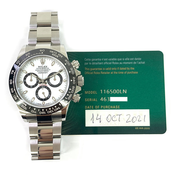 Rolex Cosmograph Daytona 116500LN White Dial Oct 2021