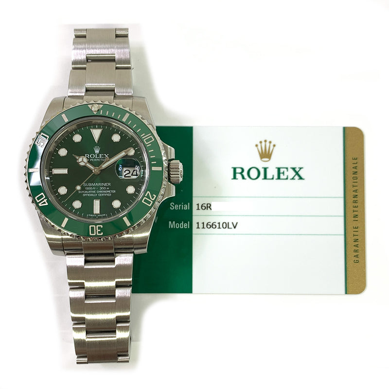 Rolex Submariner Date 116610LV Hulk Feb 2015