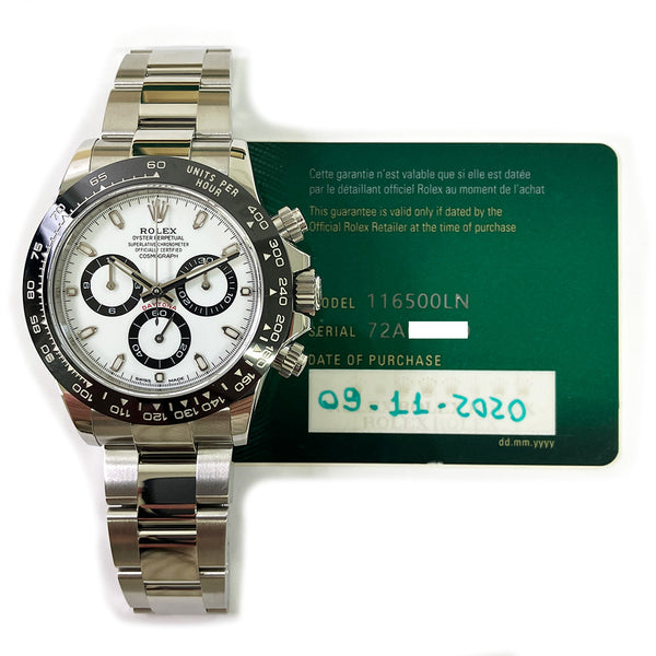 Rolex Cosmograph Daytona 116500LN White Dial Nov 2020