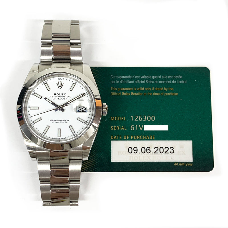 Rolex Datejust 126300 White Dial Jun 2023