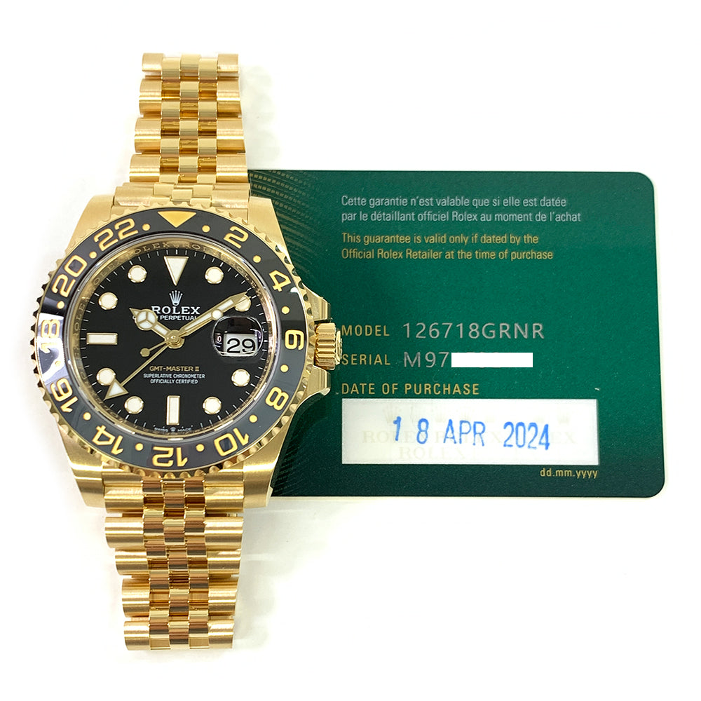 Rolex GMT Master II 126718GRNR Black Dial Apr 2024 CHRONONATION