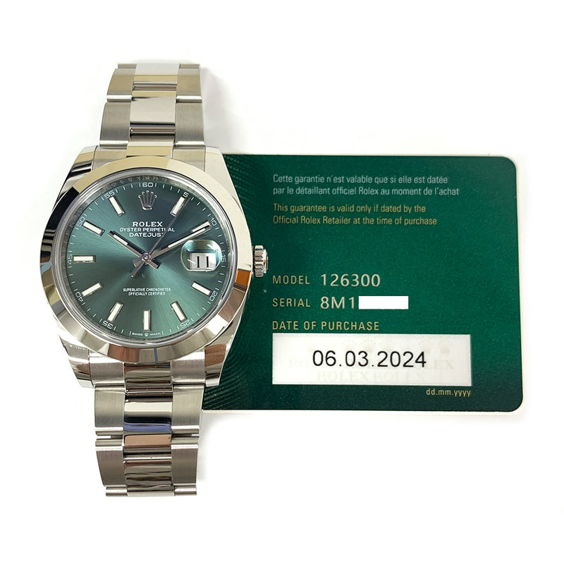 Rolex Datejust 126300 Green Dial Mar 2024