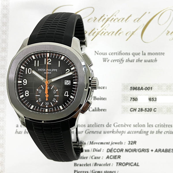 Patek Philippe Aquanut 5968A-001 Black Dial Sep 2022