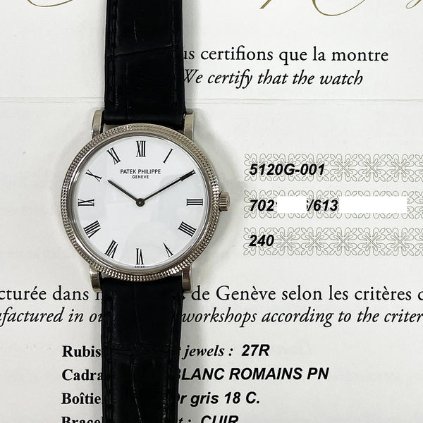 Patek Philippe Calatrava 5120G-001 White Dial May 2017