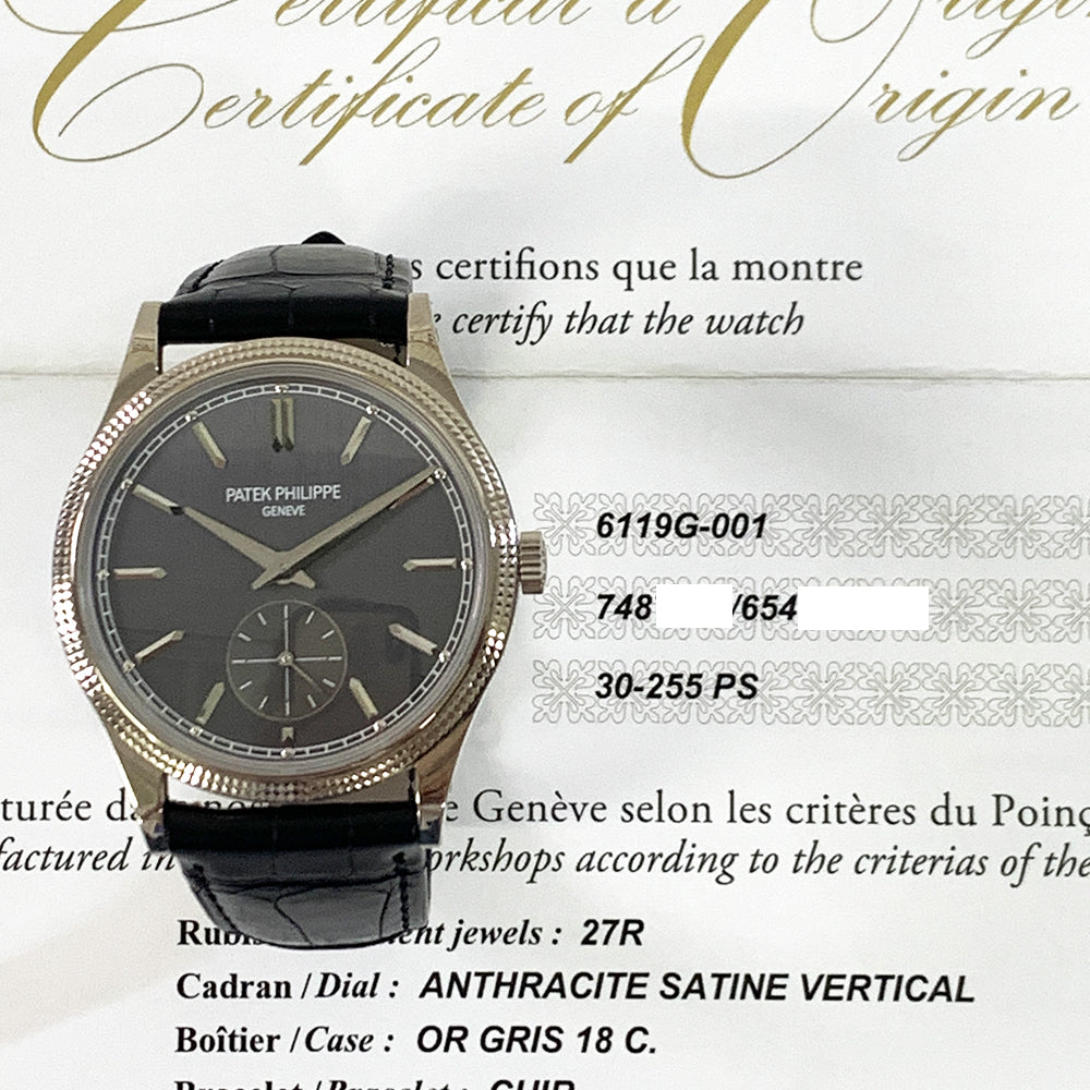 Patek Philippe Calatrava 6119G 001 Black Dial May 2022