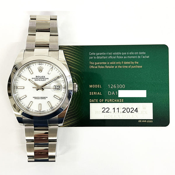 Rolex Datejust 126300 White Dial Nov 2024