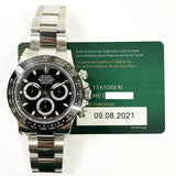 Rolex Cosmograph Daytona 116500LN Black Dial Aug 2021