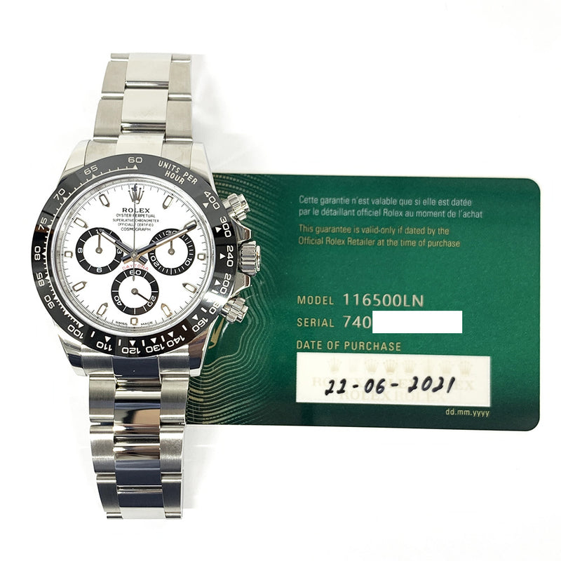 Rolex Cosmograph Daytona 116500LN White Dial Jun 2021