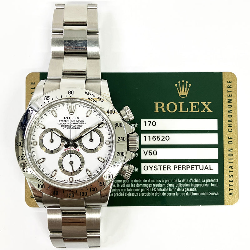 Rolex Cosmograph Daytona 116520 White Dial Aug 2009