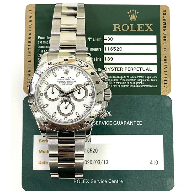 Rolex Cosmograph Daytona 116520 White Dial Sep 2012