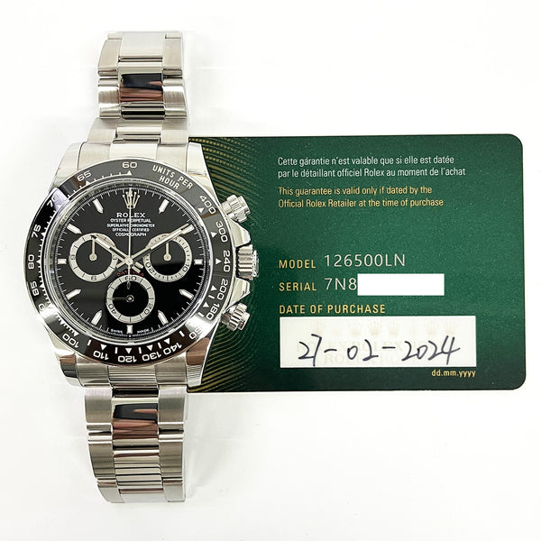 Rolex Cosmograph Daytona 126500LN Black Dial Feb 2024