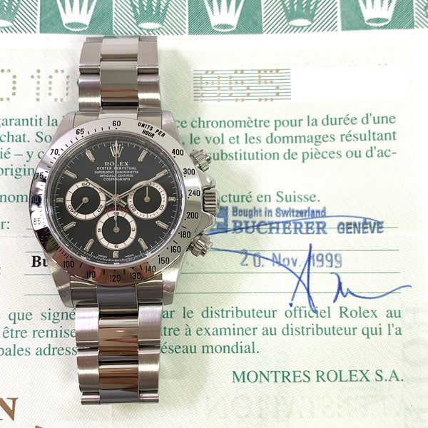 Rolex Cosmograph Daytona 16520 Black Dial Nov 1999