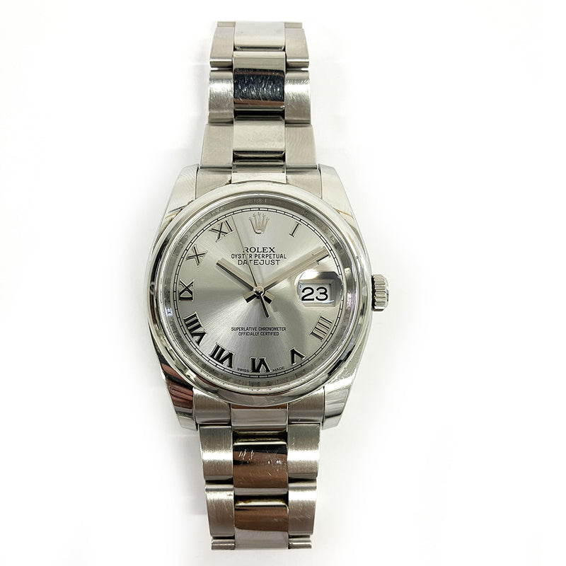 Rolex Datejust 116200 Rhodium Roman Dial Jul 2015