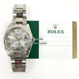 Rolex Datejust 116200 Rhodium Roman Dial Jul 2015