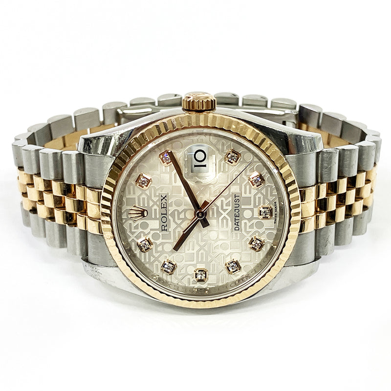 Rolex Datejust 116231G Silver Diamond Dial Feb 2011