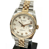 Rolex Datejust 116231G Silver Diamond Dial Feb 2011