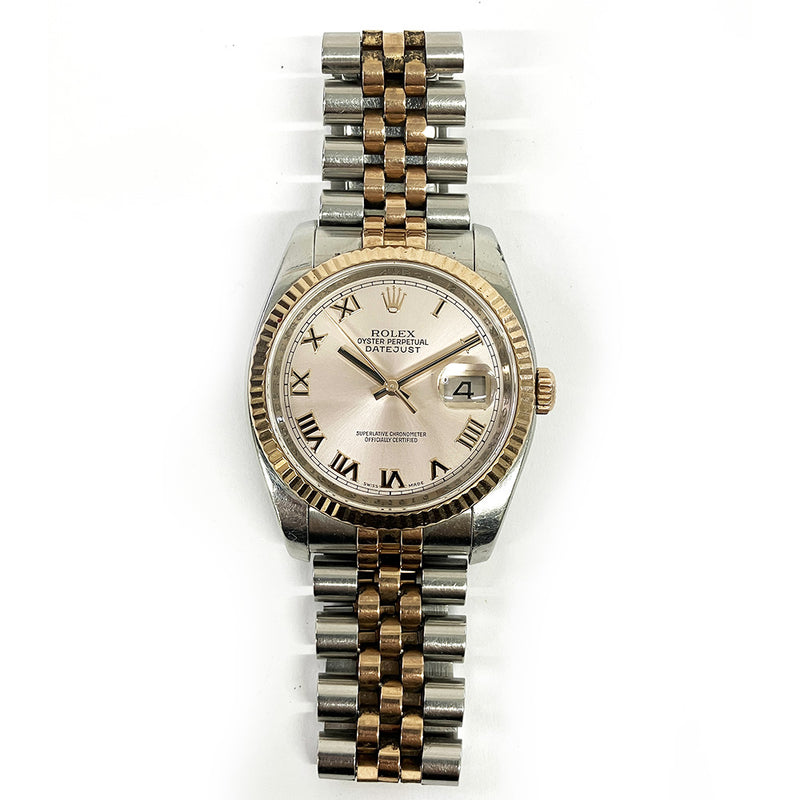 Rolex Datejust 116231 Pink Roman Dial Aug 2005