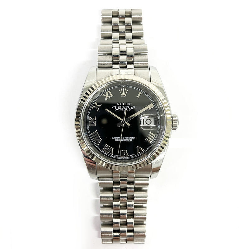 Rolex Datejust 116234 Black Roman Dial Sep 2008