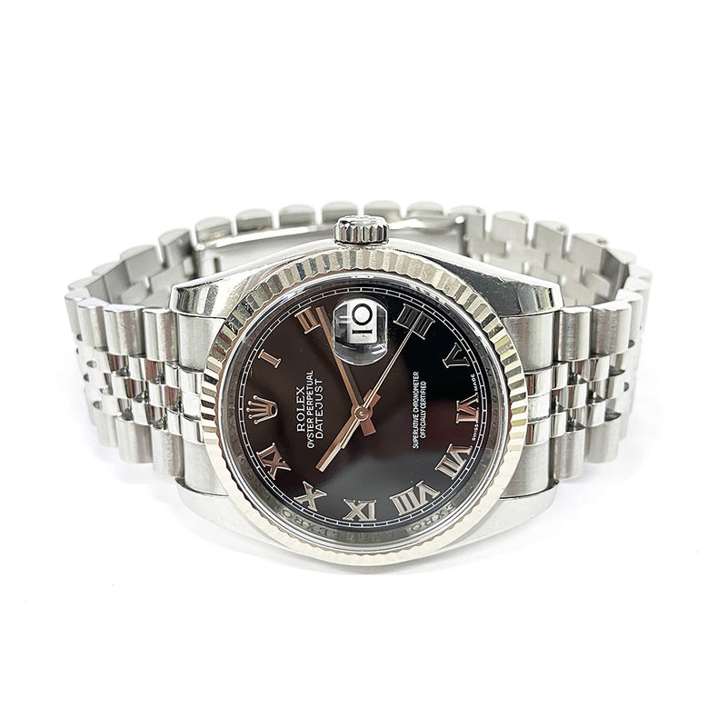 Rolex Datejust 116234 Black Roman Dial Sep 2008