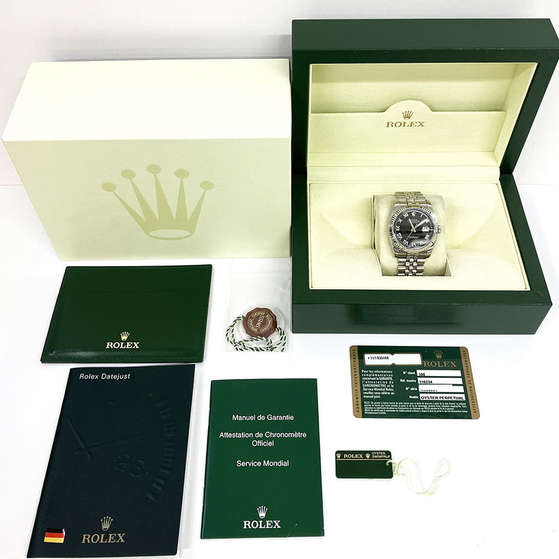 Rolex Datejust 116234 Black Roman Dial Sep 2008