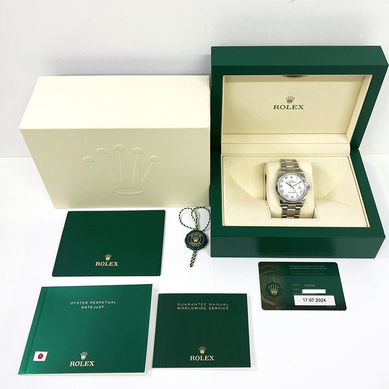 Rolex Datejust 126200 White Roman Dial Jul 2024