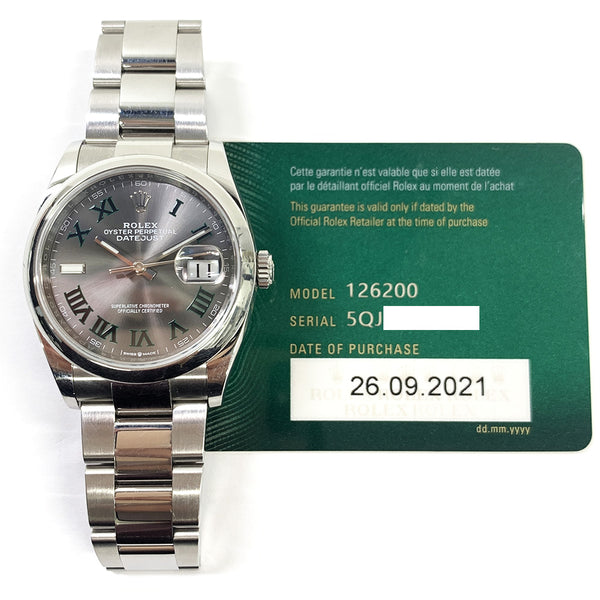 Rolex Datejust 126200 Wimbledon Dial Sep 2021