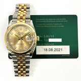 Rolex Datejust 126233 Champagne Diamond Dial Aug 2021