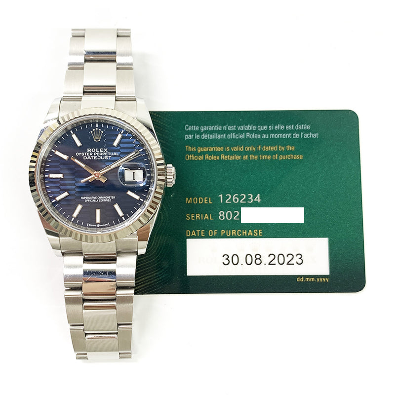 Rolex Datejust 126234 Blue Dial Aug 2023