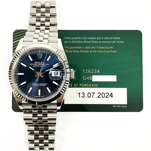 Rolex Datejust 126234 Blue Dial Jul 2024