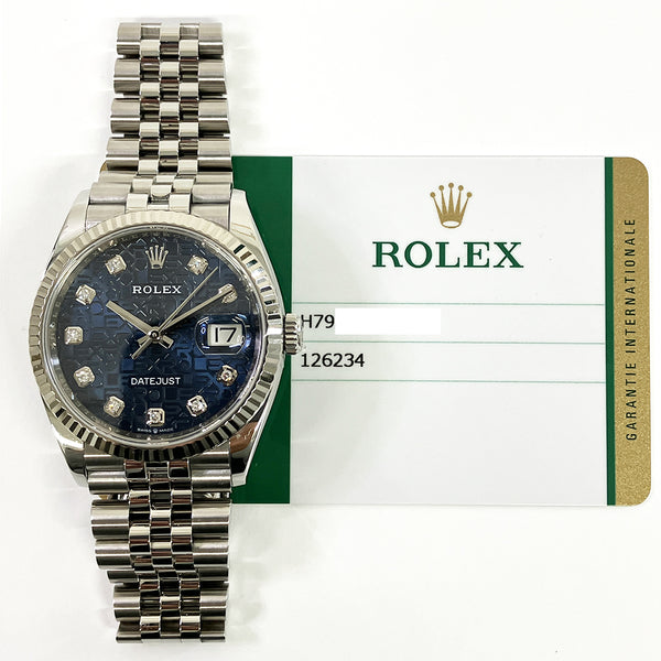 Rolex Datejust 126234 Blue Diamond Dial Nov 2019