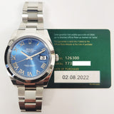 Rolex Datejust 126300 Blue Roman Dial Aug 2022