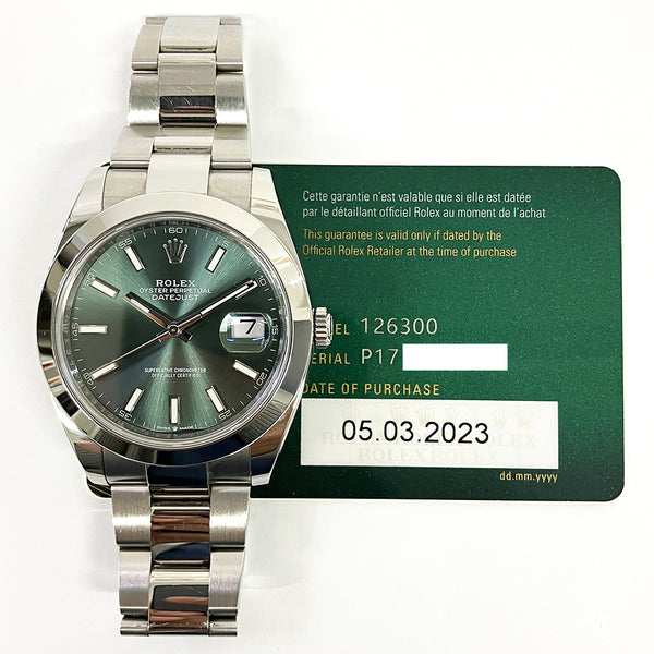 Rolex Datejust 126300 Green Dial Mar 2023