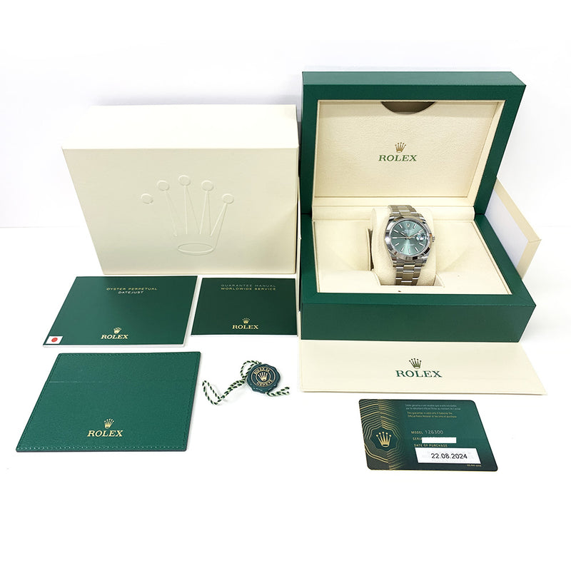 Rolex Datejust 126300 Mint Green Dial Aug 2024