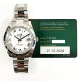 Rolex Datejust 126300 White Roman Dial Feb 2024