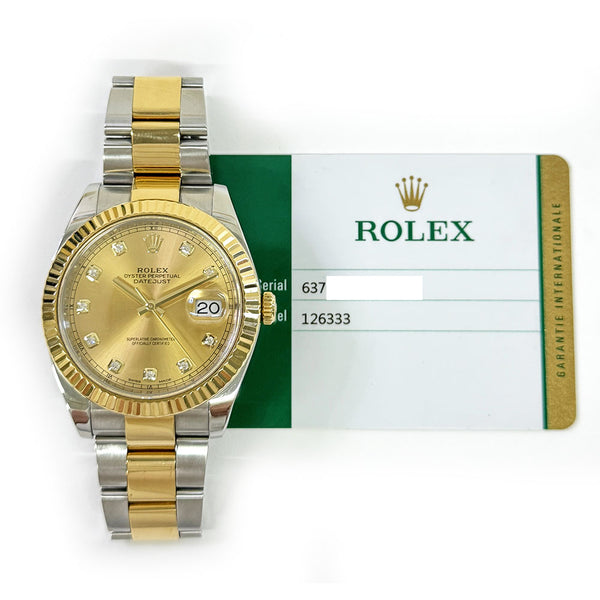 Rolex Datejust 126333G Champagne Diamond Dial May 2018