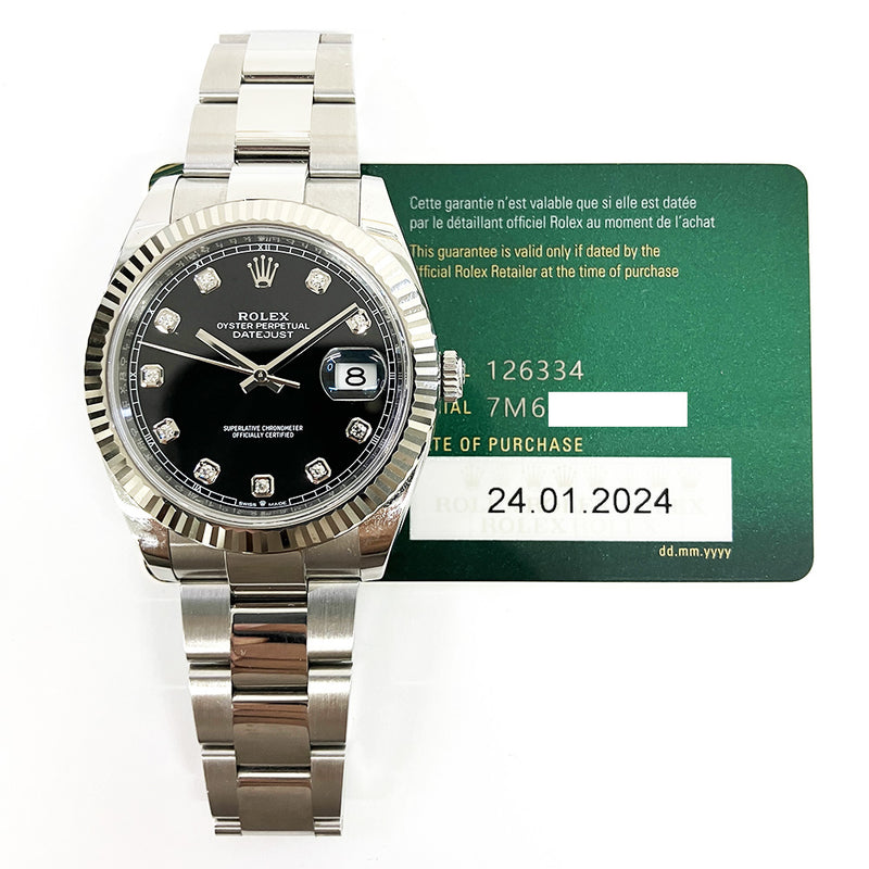 Rolex Datejust 126334 Black Diamond Dial Jan 2024