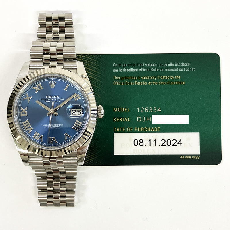 Rolex Datejust 126334 Blue Roman Dial Nov 2024