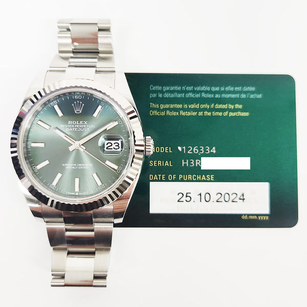 Rolex Datejust 126334 Green Dial Oct 2024