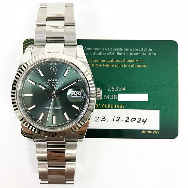 Rolex Datejust 126334 Mint Green Dial Dec 2024