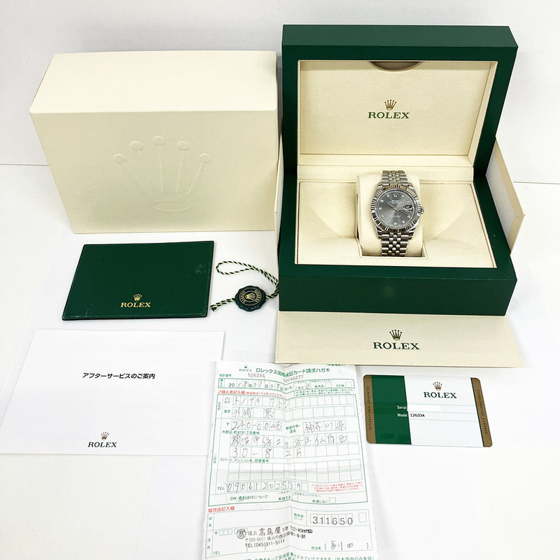 Rolex Datejust 126334 Slate Diamond Dial Jan 2018