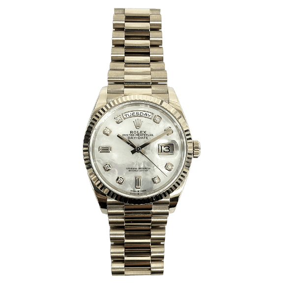 Rolex Day-Date 128239 White MOP Dial Feb 2022