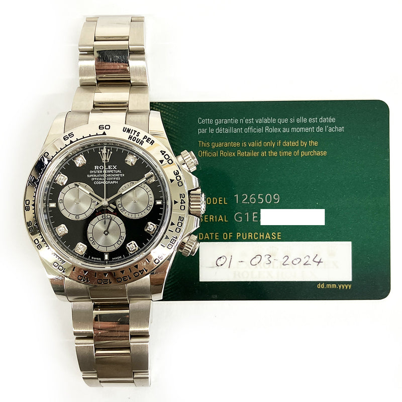 Rolex Daytona 126509G Black Diamond Dial Mar 2024