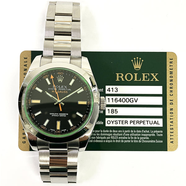 Rolex Milgauss 116400GV Black Dial Aug 2011