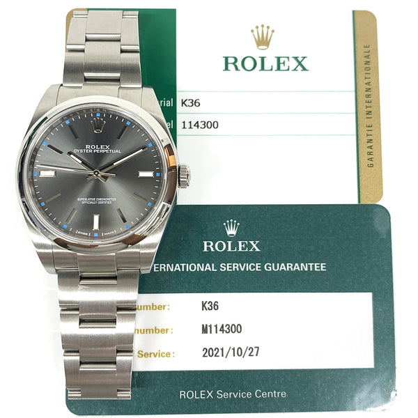 Rolex Oyster Perpetual 114300 Slate Dial May 2016