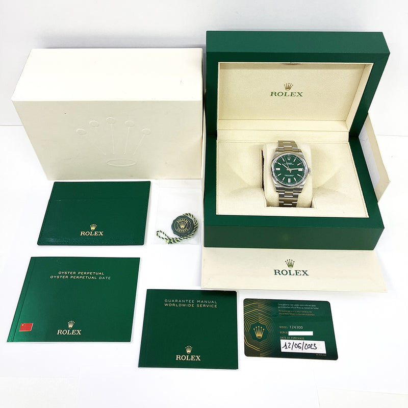 Rolex Oyster Perpetual 124300 Green Dial Jun 2023